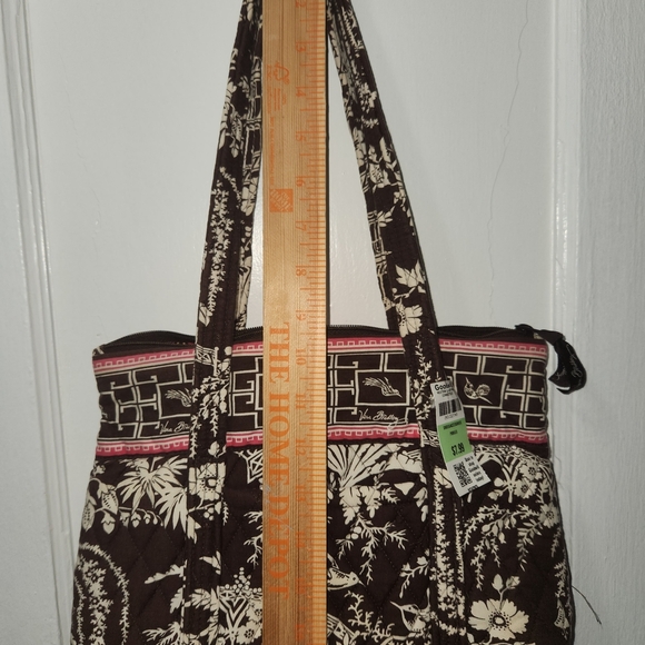 Vera Bradley Brown and Cream Floral Tote Bag - Picture 12 of 16